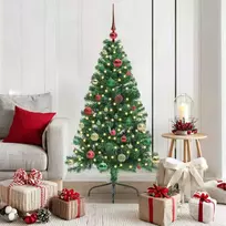 Dirbtinis prieššventinis eglutė su šviesomis Žalia 150 cm PVC