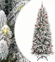 Dirbtinė Kalėdų eglutė su 300 LED s stovu Balta 210 cm