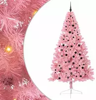 Dirbtinis prieššventinis eglutė su šviesomis Rožinė 240 cm PVC