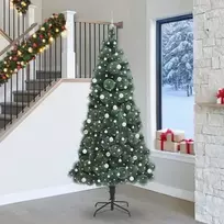 Dirbtinis šventinis medis su apdailos rutuliukais Žalia 240 cm