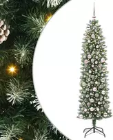 Dirbtinis lieknas Kalėdų medis su 300 LED Žalia ir balta 180 cm