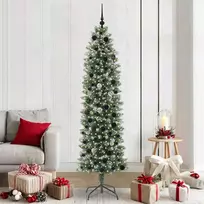 Dirbtinis lieknas Kalėdų medis su 300 LED Žalia ir balta 210 cm