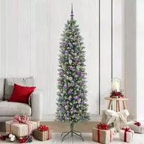 Dirbtinis lieknas Kalėdų medis su 300 LED Žalia ir balta 210 cm