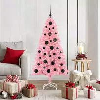 Kalėdų eglutė su 150 LED s stovu Rožinė 150 cm PVC
