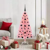 Kalėdų eglutė su 150 LED s stovu Rožinė 120 cm PVC