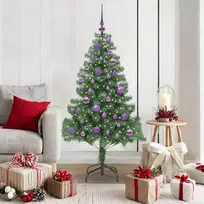 Kalėdų eglutė su 150 LED s stovu Žalia 150 cm PVC
