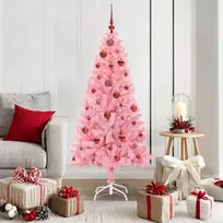 Kalėdų eglutė su 150 LED s stovu Rožinė 150 cm PVC