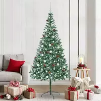 Dirbtinė Kalėdų eglutė su 300 LED Žalia 210 cm PVC ir plienas
