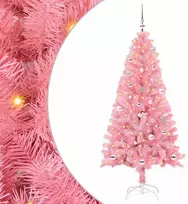 Kalėdų eglutė su 150 LED s stovu Rožinė 150 cm PVC