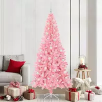 Kalėdų eglutė su 300 LED s stovu Rožinė 210 cm PVC