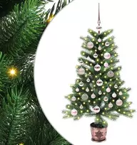 Kalėdų eglutė su 150 LED s stovu Žalia 90 cm PE