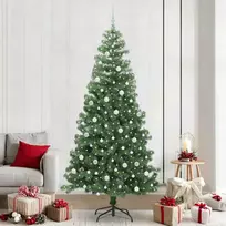 Kalėdų eglutė su 300 LED s stovu Žalia 240 cm PVC