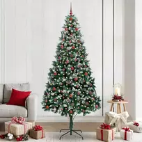 Dirbtinė Kalėdų eglutė Žalia 240 cm PVC ir Plienas ir Plastikas
