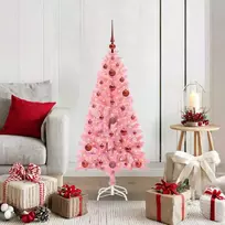 Kalėdų eglutė su 150 LED s stovu Rožinė 120 cm PVC
