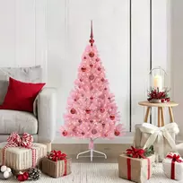 Dirbtinis prieššventinis eglutė su šviesomis Rožinė 120 cm PVC