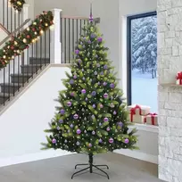 Dirbtinis sulankstomas Kalėdų medis su 300 LED Žalia 240 cm