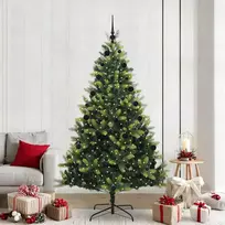 Dirbtinis sulankstomas Kalėdų medis su 300 LED Žalia 210 cm