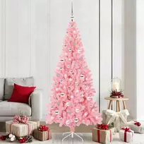 Kalėdų eglutė su 300 LED s stovu Rožinė 210 cm PVC