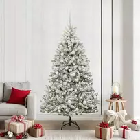 Dirbtinė Kalėdų eglutė Žalia ir balta 210 cm PVC ir metalas