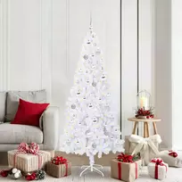 Dirbtinė Kalėdų eglutė su 300 LED Balta 180 cm PVC ir Plienas
