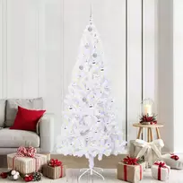 Dirbtinė Kalėdų eglutė su 300 LED Balta 210 cm PVC ir Plienas