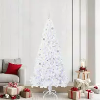 Dirbtinė Kalėdų eglutė su 300 LED Balta 210 cm PVC ir Plienas
