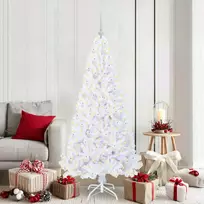 Dirbtinė Kalėdų eglutė su 300 LED Balta 180 cm PVC ir Plienas