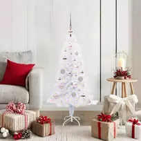 Dirbtinė Kalėdų eglutė su 150 LED Balta 120 cm PVC ir plienas