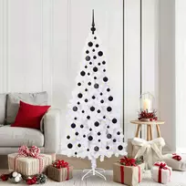 Dirbtinė Kalėdų eglutė su 300 LED Balta 180 cm PVC ir Plienas