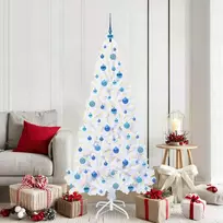 Dirbtinė Kalėdų eglutė su 300 LED Balta 180 cm PVC ir Plienas