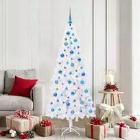 Dirbtinė Kalėdų eglutė su 300 LED Balta 180 cm PVC ir Plienas