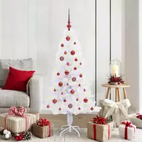 Dirbtinė Kalėdų eglutė su 150 LED Balta 150 cm PVC ir plienas