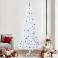 Dirbtinė Kalėdų eglutė su 300 LED Balta 240 cm PVC ir Plienas