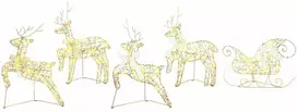 LED elniai su 40 LED 5 pcs Auksinė PET