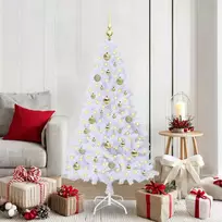 Dirbtinė Kalėdų eglutė su 150 LED Balta 150 cm PVC ir Plienas