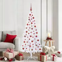 Dirbtinė Kalėdų eglutė su 300 LED Balta 180 cm PVC ir Plienas