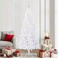 Dirbtinė Kalėdų eglutė su 300 LED Balta 210 cm PVC ir Plienas
