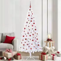 Dirbtinė Kalėdų eglutė su 300 LED Balta 210 cm PVC ir Plienas