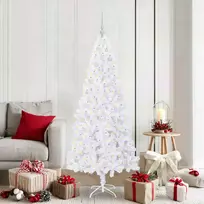 Dirbtinė Kalėdų eglutė su 300 LED Balta 180 cm PVC ir Plienas