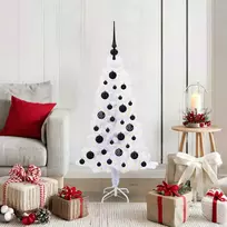 Dirbtinė Kalėdų eglutė su 150 LED Balta 120 cm PVC ir plienas