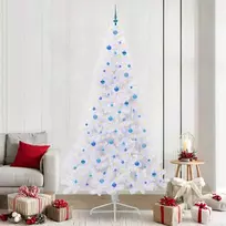 Dirbtinė Kalėdų eglutė su 300 LED Balta 240 cm PVC ir Plienas