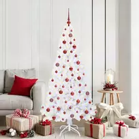 Dirbtinė Kalėdų eglutė su 300 LED Balta 180 cm PVC ir Plienas