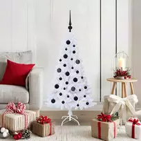 Dirbtinė Kalėdų eglutė su 150 LED Balta 120 cm PVC ir Plienas