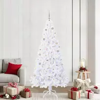 Dirbtinė Kalėdų eglutė su 300 LED Balta 210 cm PVC ir Plienas