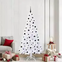 Dirbtinė Kalėdų eglutė su 300 LED Balta 210 cm PVC ir Plienas