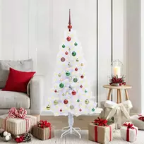 Dirbtinė Kalėdų eglutė su 150 LED Balta 150 cm PVC ir plienas