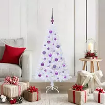 Dirbtinė Kalėdų eglutė su 150 LED Balta 120 cm PVC ir Plienas