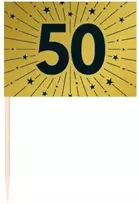 Globos Europe Bv Auksinės 50 torto vėliavėlių, 50 vnt.