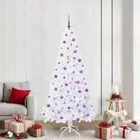 Dirbtinė Kalėdų eglutė su 300 LED Balta 210 cm PVC ir Plienas