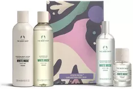 The Body Shop Collection Baltas Musk kūno priežiūros rinkinys (EDT, 30 ml + kūno dulksna, 100 ml + dušo želė, 250 ml + kūno losjonas, 250 ml)